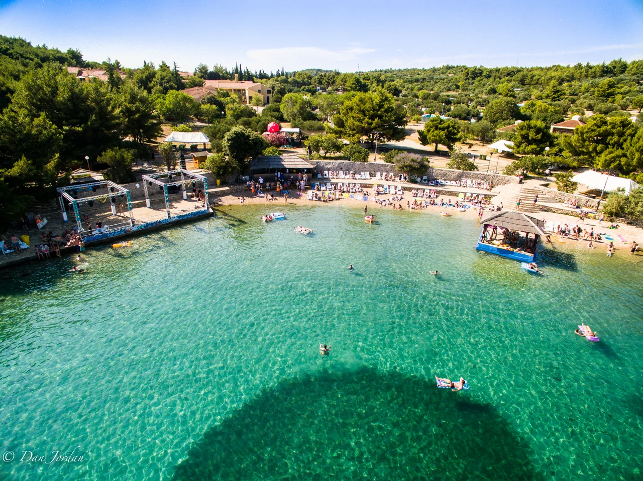 Turquoise bay and Beach Stage at The Garden Resort, photographed during Electric Elephant in 2016